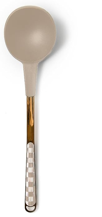 MACKENZIE-CHILDS Kitchen Ladle, Silicone Ladle Spoon for Cooking, Brown-and-White Mocha Check | Amazon (US)