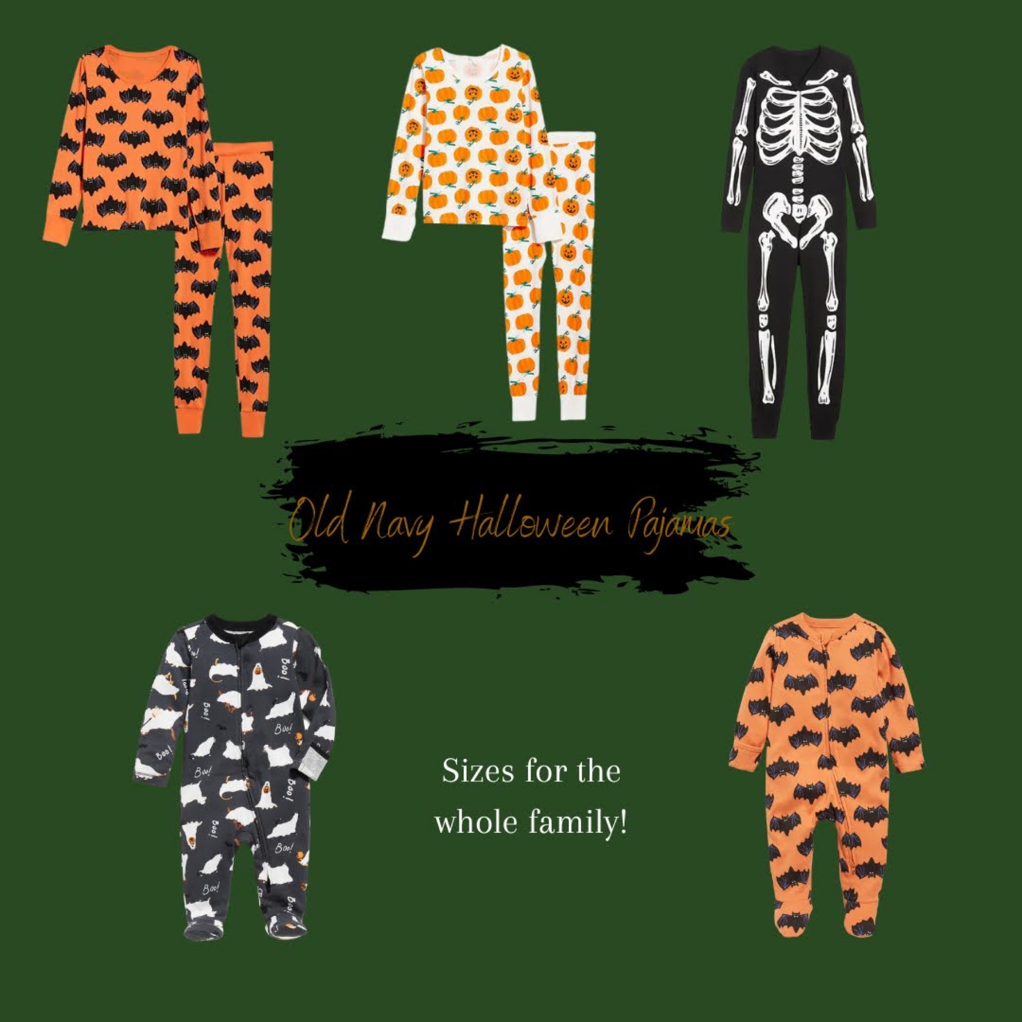 Old Navy Halloween pajamas in sizes for the whole family! 

Skeletons, bats, pumpkins, ghosts, weenie dogs 

#LTKfamily #LTKSeasonal #LTKsalealert
