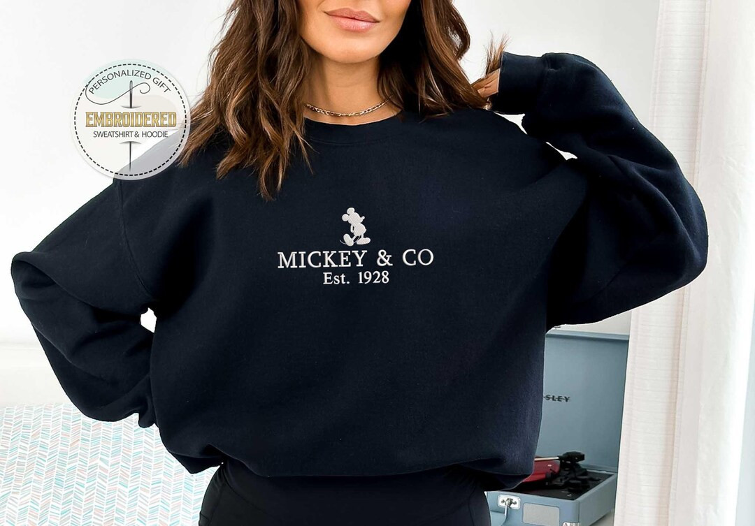 Mickey & Co 1928 Embroidered Sweatshirt, Disney Sweatshirt, Retro Mickey and Co, Disneyworld Shir... | Etsy (US)