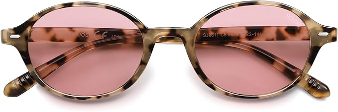 SOJOS Retro Oval Round Polarized Sunglasses Womens Mens, Small Chic Vintage Trendy Sunnies SJ2611 | Amazon (US)