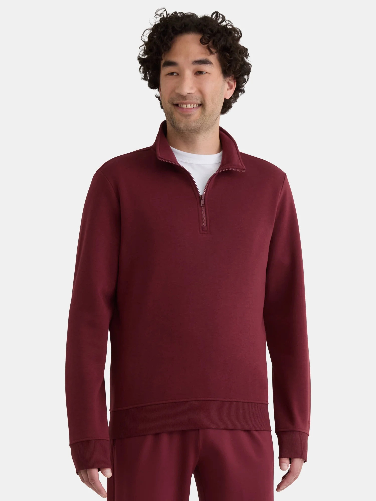 Athletic Works Men's Active Fleece Quarter Zip Sweatshirt, Size XS-5XL | Walmart (US)