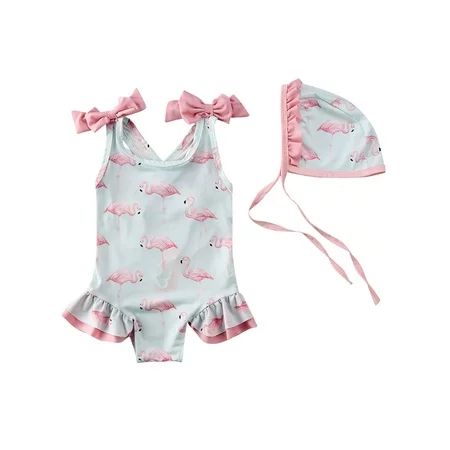 Toddler Baby Girls Ruffle Swimsuit One-Piece Bathing Suit Kids Cute Cartoon Bikini Toddler Swimwear | Walmart (US)