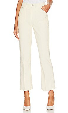 RE/DONE Corduroy 70 Orginals Pocket Loose Flare in Vintage Ivory from Revolve.com | Revolve Clothing (Global)