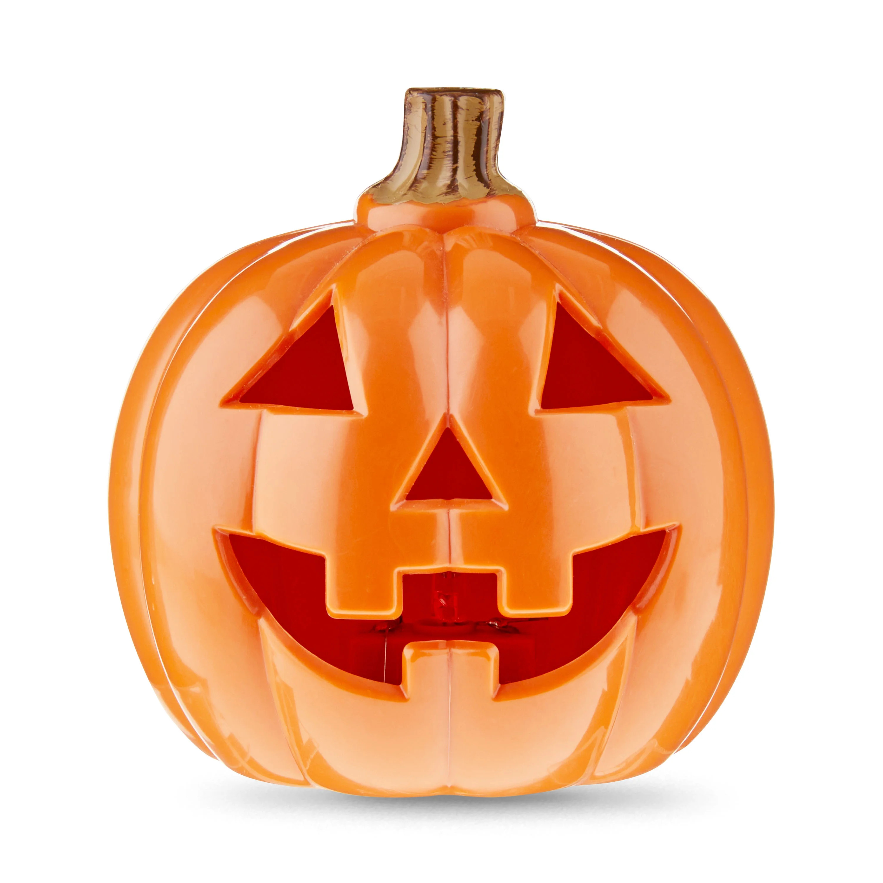 Halloween Orange Polypropylene Light-Up Jack-O’-Lantern Decoration, 3 in x 3 in x 3.5 in, by Wa... | Walmart (US)
