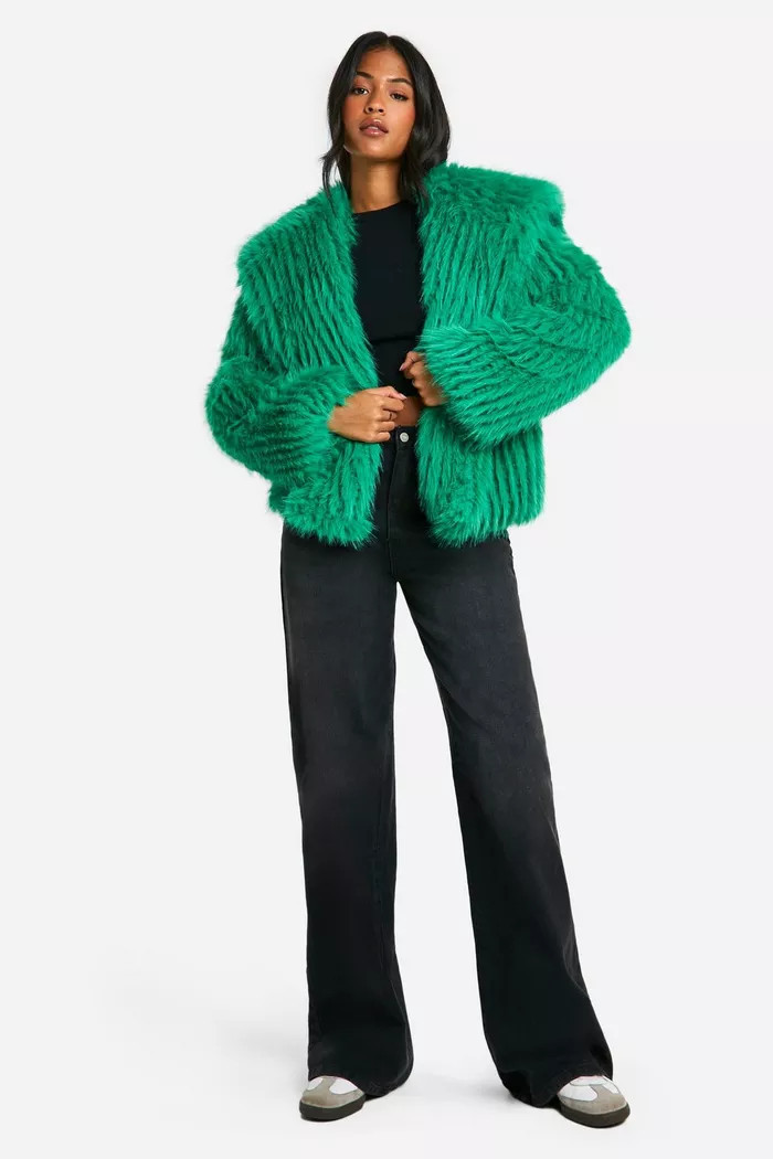 Tall Oversized Collared Faux Fur Jacket | boohoo (US & Canada)