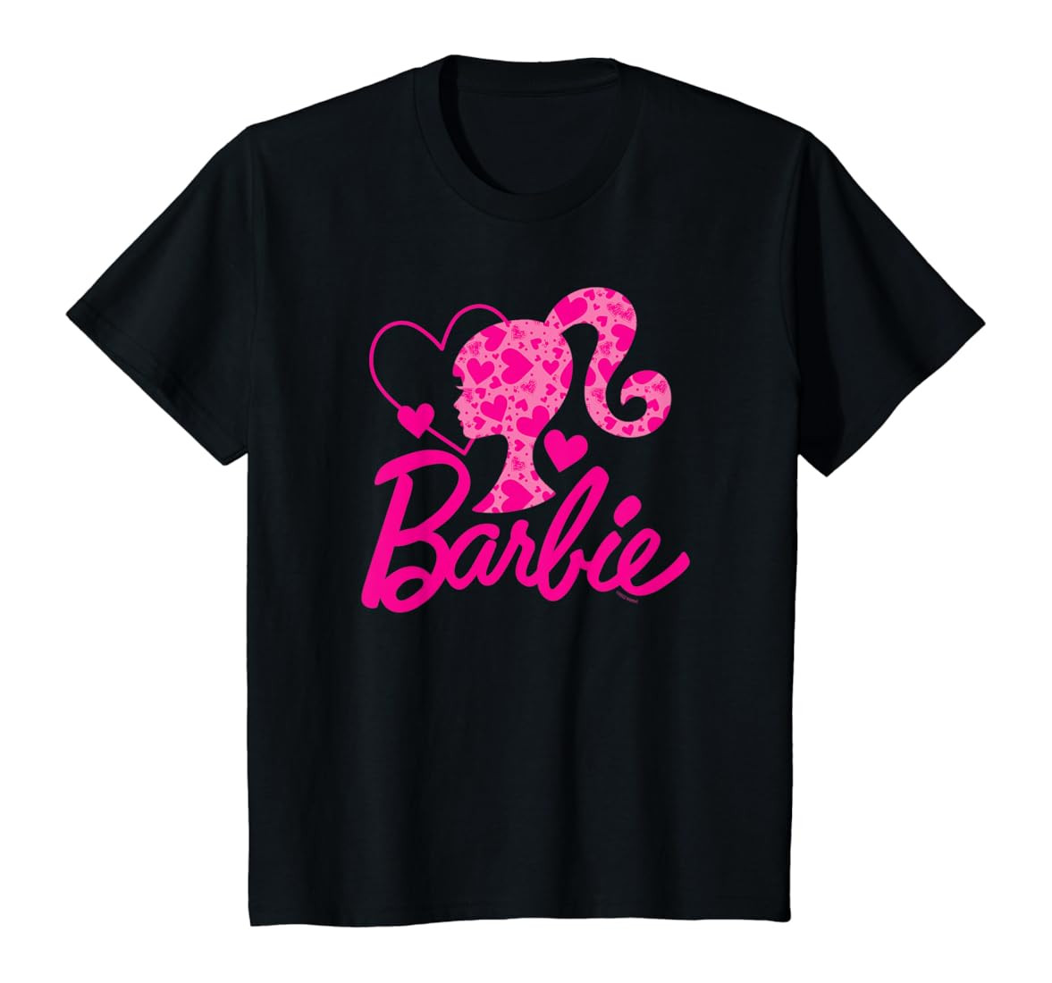Barbie Black Heart Logo Crew Neck T-Shirt - Classic Fit, Short Sleeve, Cotton-Polyester Blend | Amazon (US)