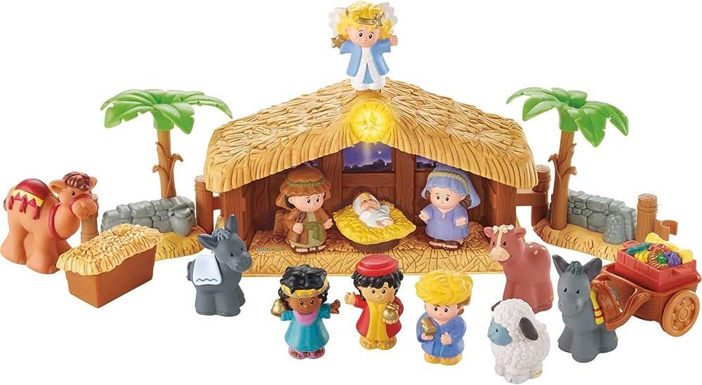 Fisher-Price Little People Deluxe Christmas Story, Nativity Playset With Light, Music and Figures... | Amazon (US)