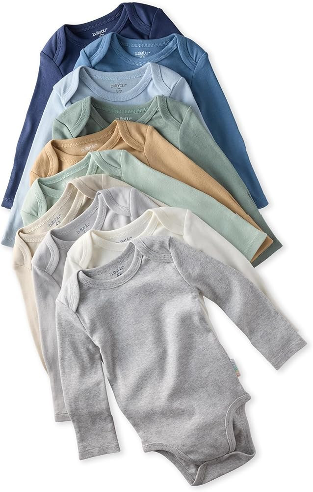 Butterblu Baby Blake 10-pack Long Sleeve Bodysuits\u200b 100% Organic Cotton Baby Boy & Girls | Amazon (US)