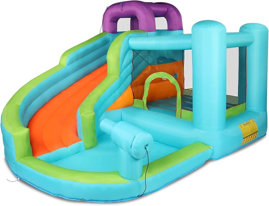 Ktaxon Inflatable Bounce House Jumping Water Slide for Backyard, Lawn, Outdoor Bouncy Castle with... | Amazon (US)