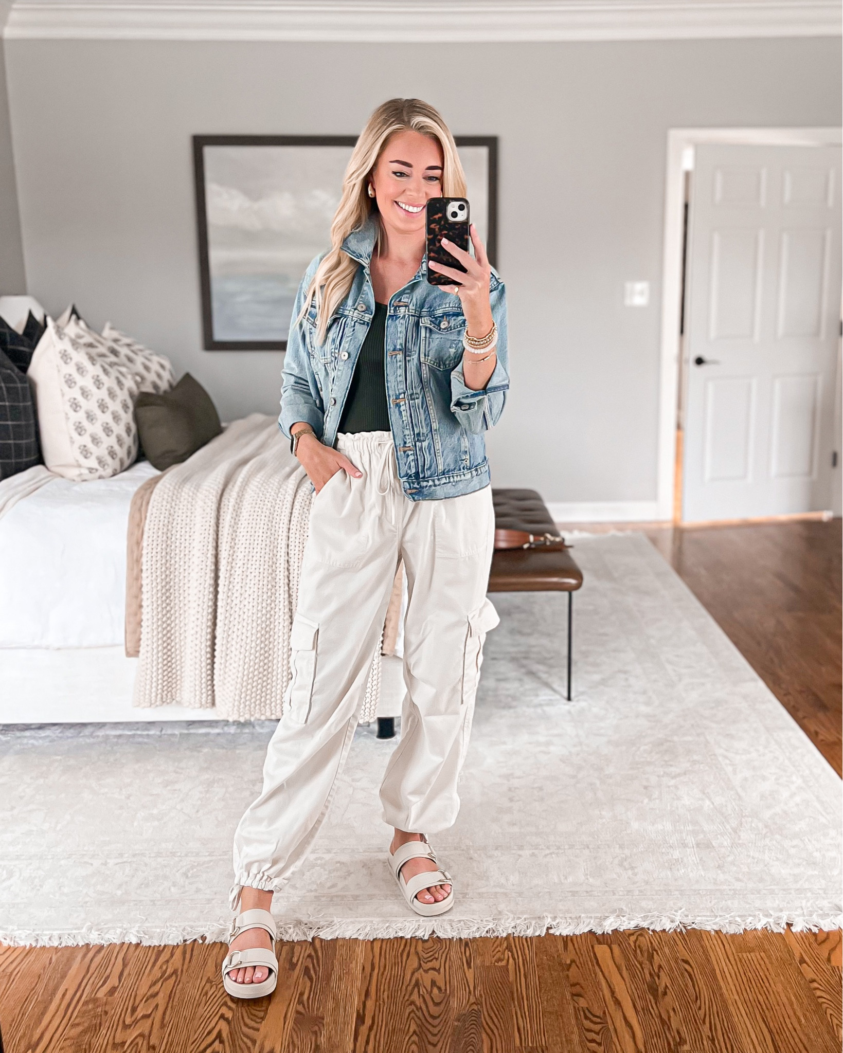 Casual Spring Outfit Idea // these cargos are my favorite from last year! I linked this years version which is almost identical. I’m wearing a small in cargos & jacket (both fit true to size) and sized up to a medium in tank

Casual outfit, casual outfits, spring outfit, spring outfits, vacation outfit, cargo pants, jean jacket, denim jacket, sandals

#LTKfindsunder50 #LTKSpringSale #LTKSeasonal