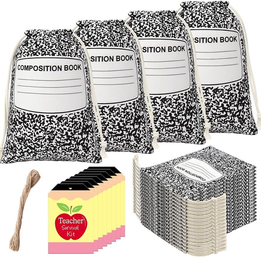 Sweetude 36 Set Teacher Survival Kit Gifts Bags Supplies Bulk Composition Notebook Bags Back to S... | Amazon (US)