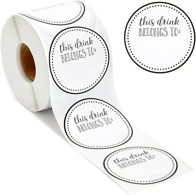 500 Pack Drink Stickers for Cups, Water Bottles, This Drink Belongs to Stickers for Wedding Recep... | Amazon (US)