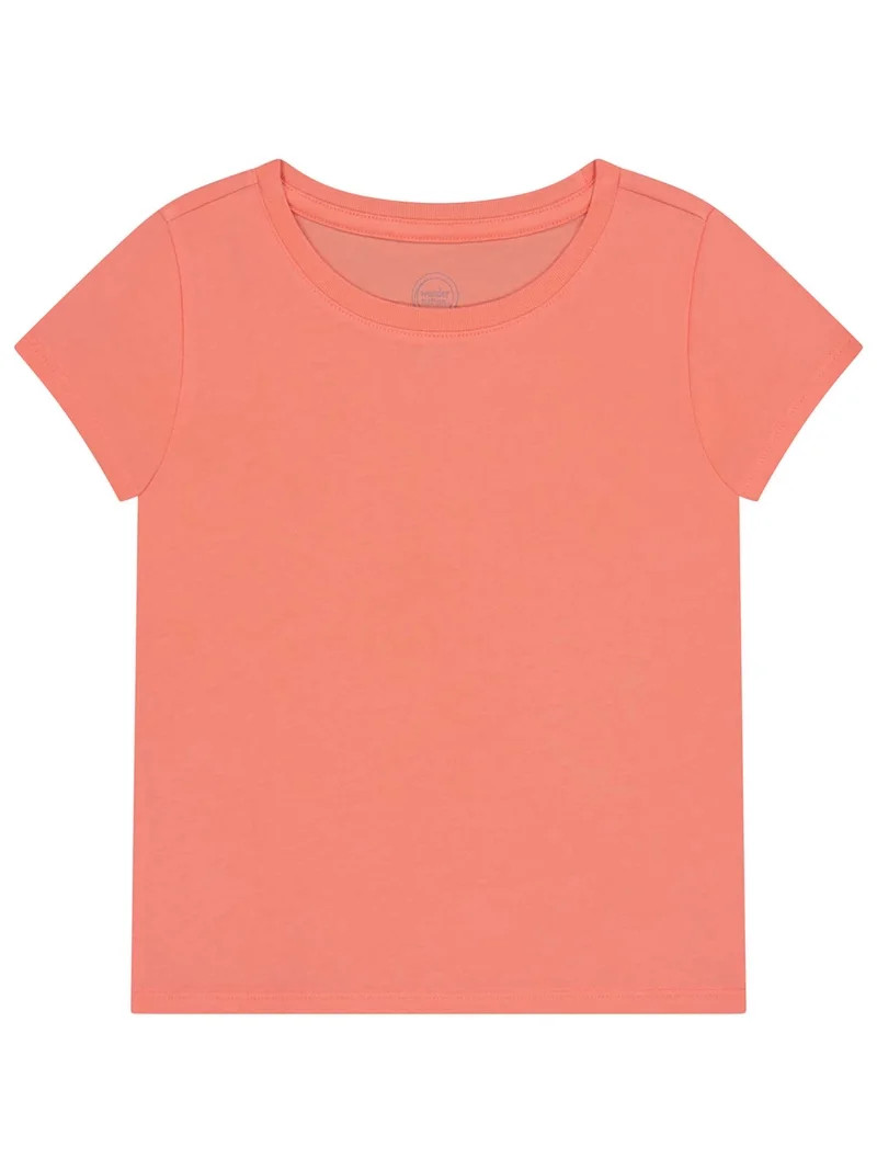 Wonder Nation Girls Kid Tough Tee with Short Sleeves, Sizes 4-18 & Plus - Walmart.com | Walmart (US)