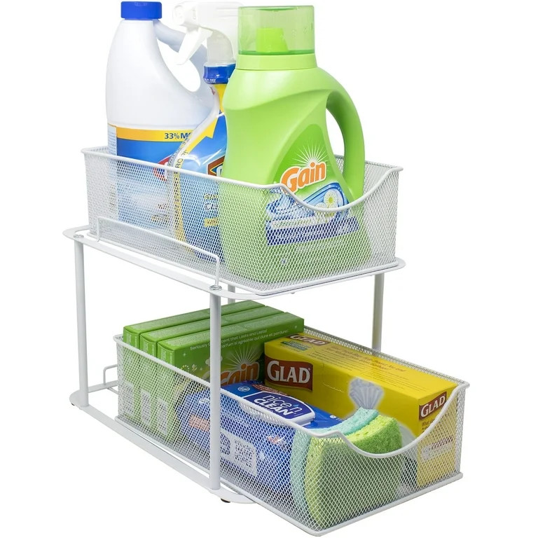 Sorbus 2-Tier Organizer Baskets with Mesh Sliding Drawers | Walmart (US)