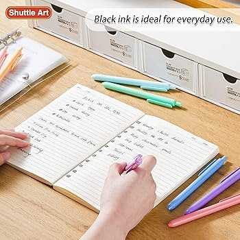 Shuttle Art Retractable Pastel Gel Ink Pens, 15 Pack Black Ink Pens, Cute Pens 0.5mm Fine Point f... | Amazon (CA)