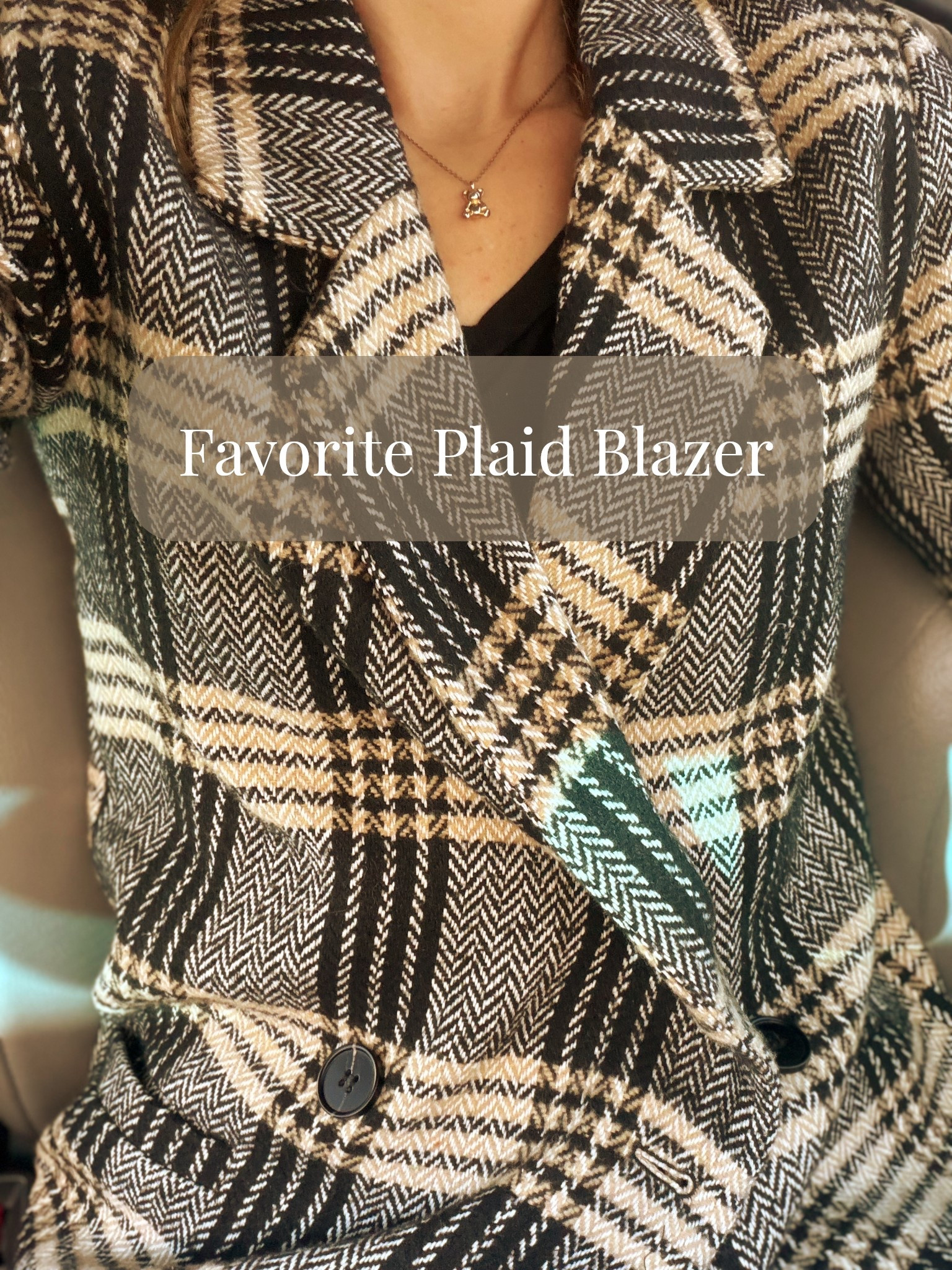 Favorite Plaid Blazer and how cute is this Teddy necklace?!

#LTKootd #LTKOver40 #LTKPetite