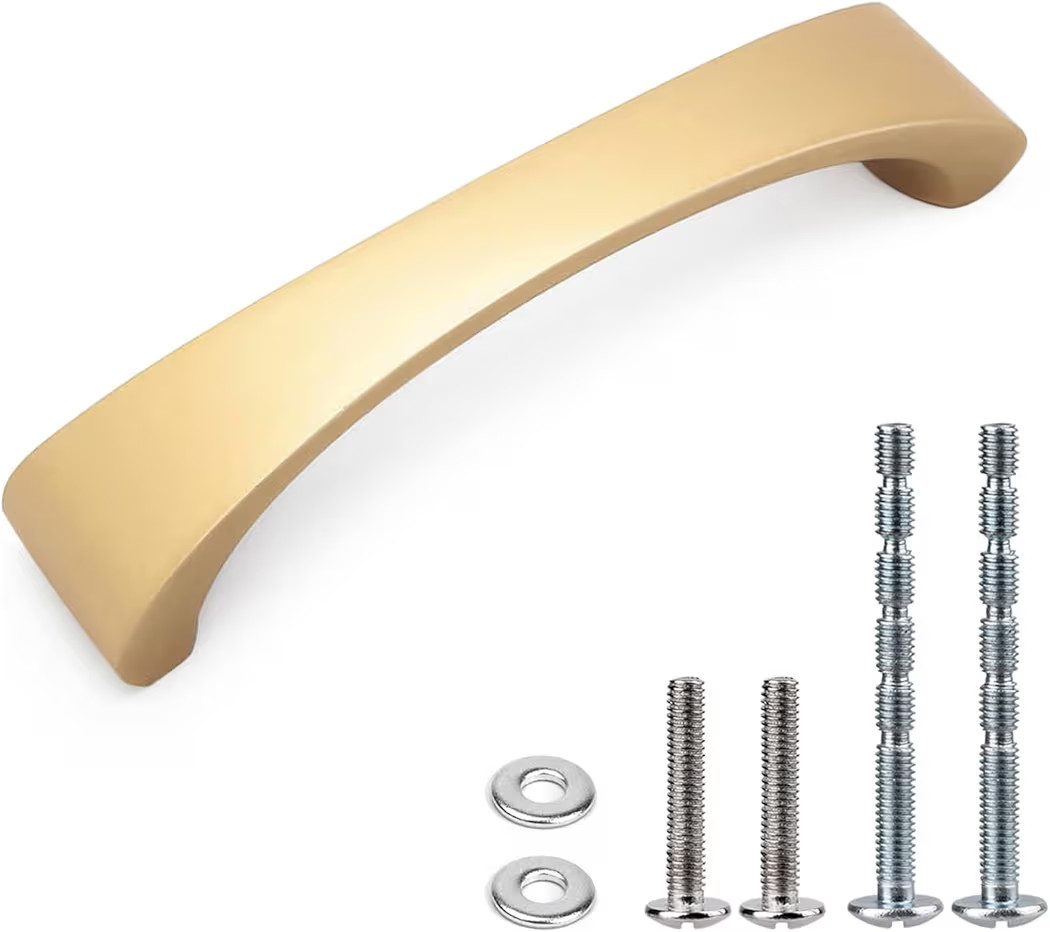 WEAVERBIRD Arch Aluminum Alloy Cabinet Handles Gold Finish Furniture Hardware - 3-3/4"(96mm) Hole... | Amazon (US)