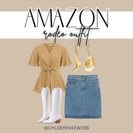 Headed to a rodeo this year!? Grab this cute and simple outfit for the perfect rodeo look! 

Amazon finds, Amazon fashion, women’s fashion, jean skirt fashion, cowgirl boots, cowboy boots 

#LTKSeasonal #LTKstyletip