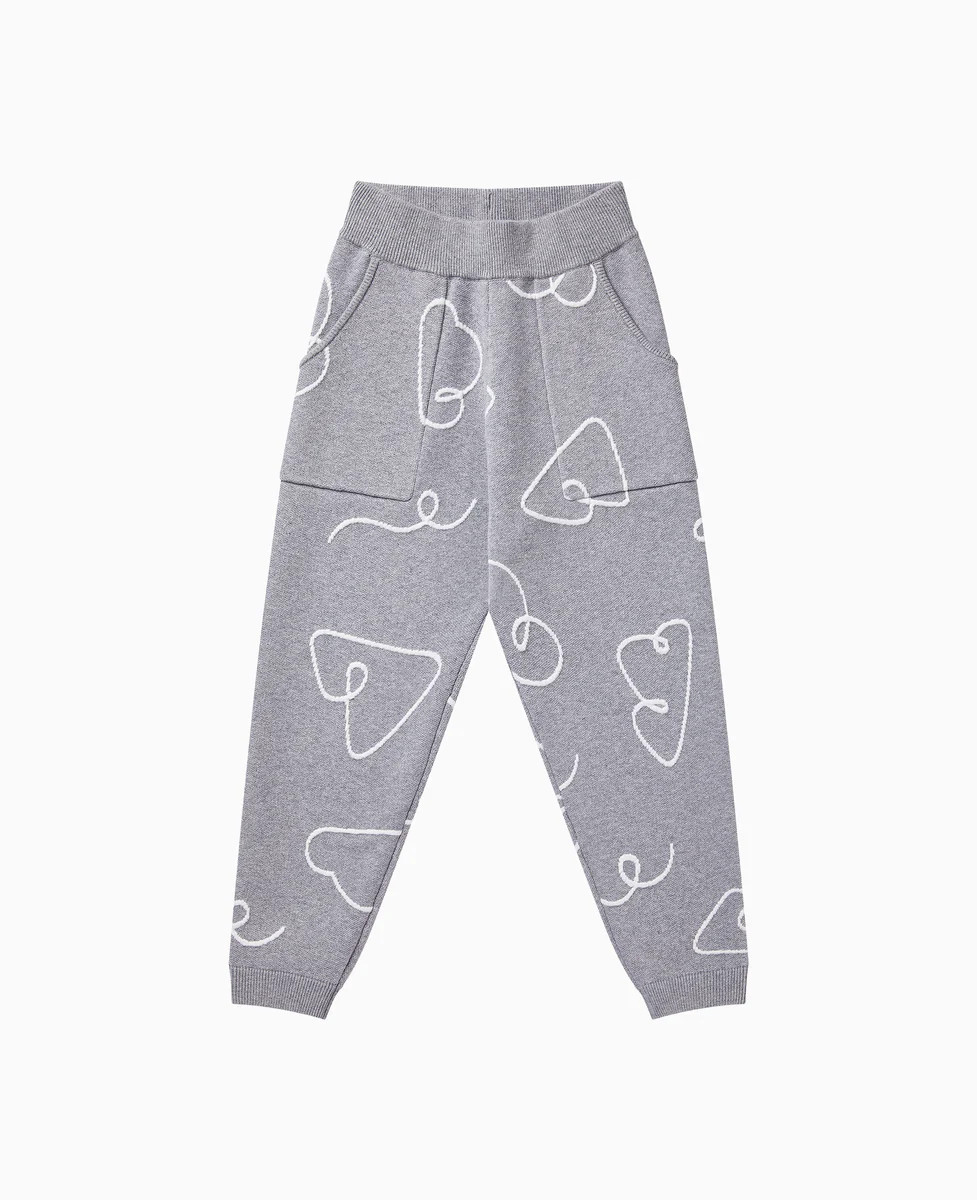 Cotton Jacquard Knit Jogger - Slate Grey | Petite Revery