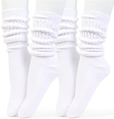 HOT FEET Slouch Socks for Women and Girls - 2/6 Pairs Colorful Scrunch Socks, Knee High Socks Cot... | Amazon (US)