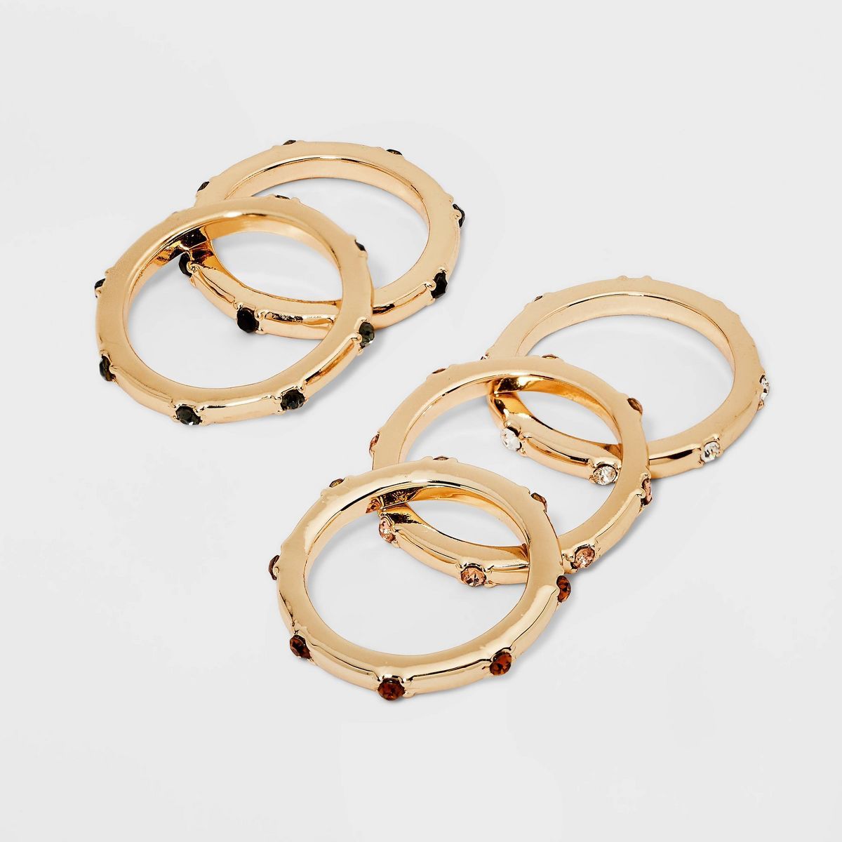 Stacking Stones Ring Set 5pc - A New Day™ Gold 8 | Target