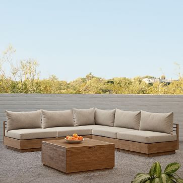 Santa Fe Slatted Modular Outdoor 5-Piece Sectional | West Elm (US)