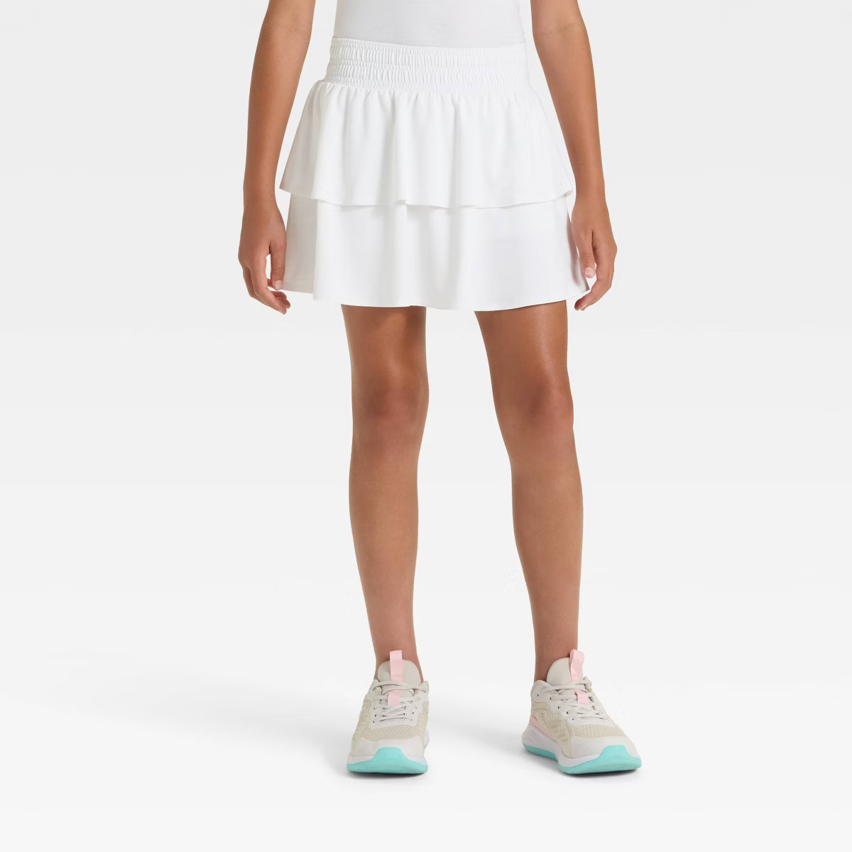 Girls' Ruffle Skort - All In Motion™ White XS | Target