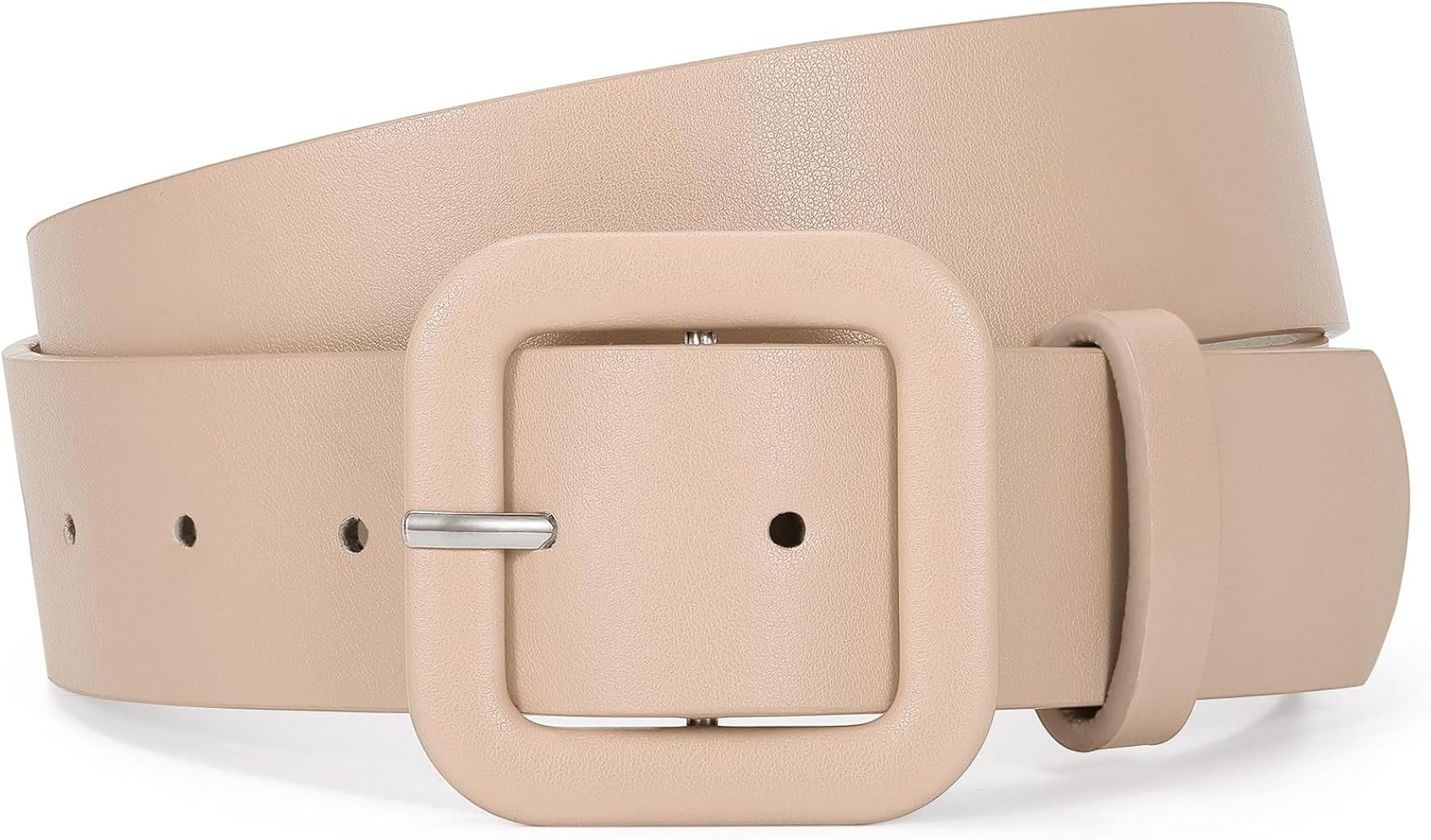 WHIPPY Women Leather Belt Candy Color Fashion Square Buckle Belt Ladies Belt for Jeans Pants Dres... | Amazon (US)