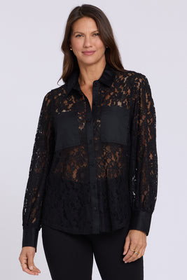 Eliza Lace Blouse - Black | NYDJ