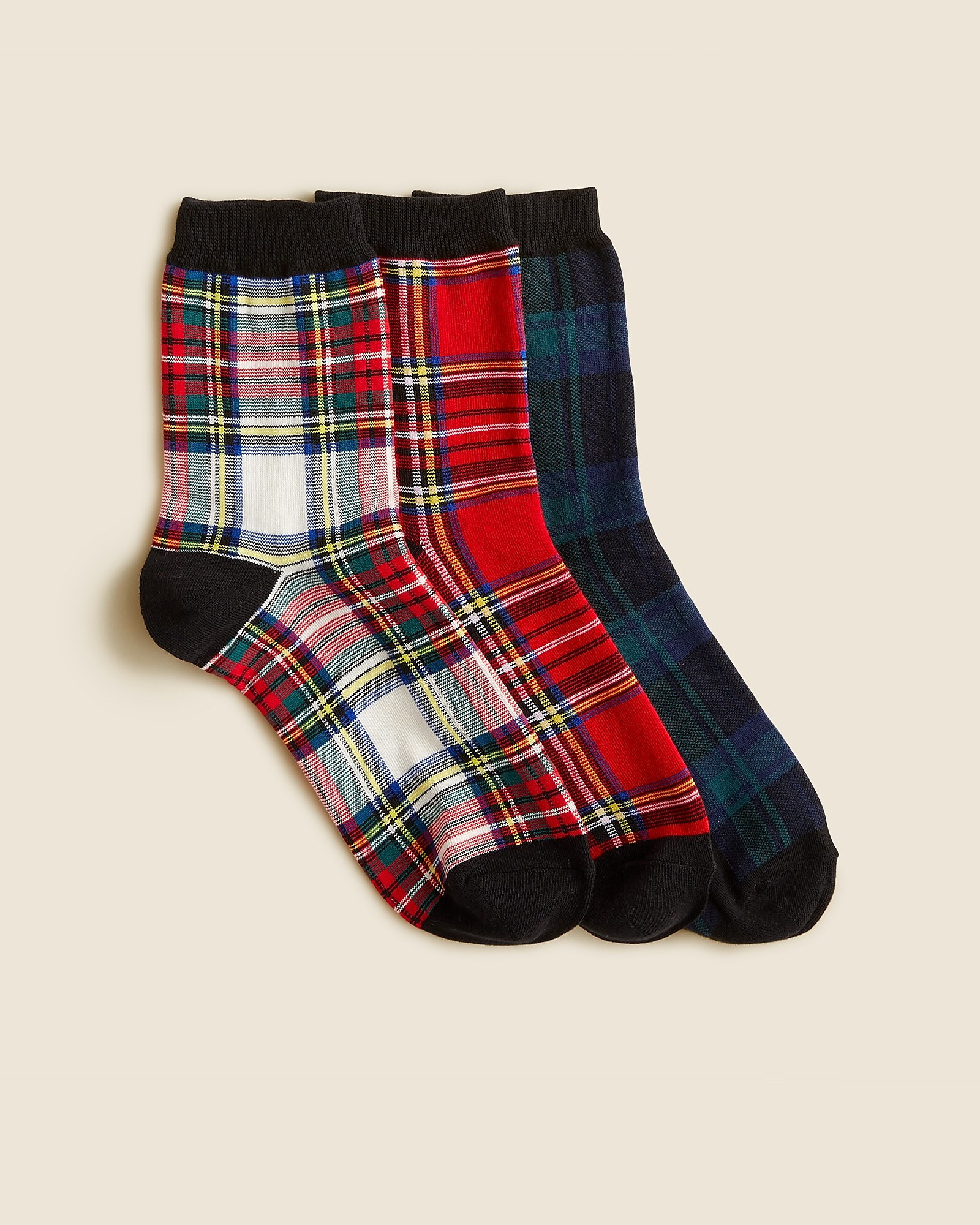 Tartan bootie socks three-pack | J. Crew US