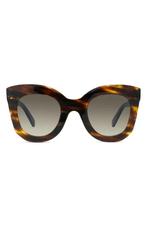 CELINE 47mm Gradient Butterfly Sunglasses in Havana/Other /Gradient Brown at Nordstrom | Nordstrom
