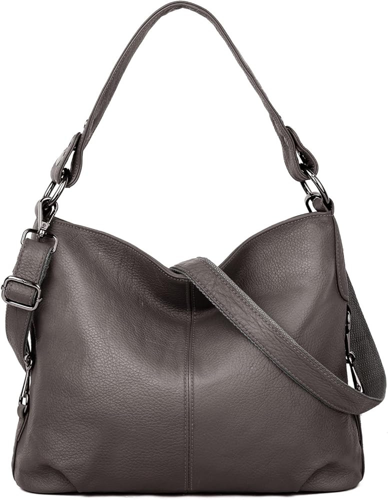 YALUXE Women's Genuine Leather Shoulder Bag Slouchy Handbag Purse Crossbody Bag | Amazon (CA)