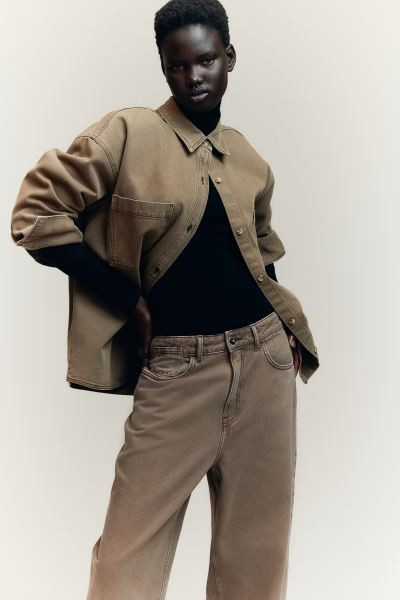 Baggy Low Jeans - Dark taupe - Ladies | H&M US | H&M (US + CA)