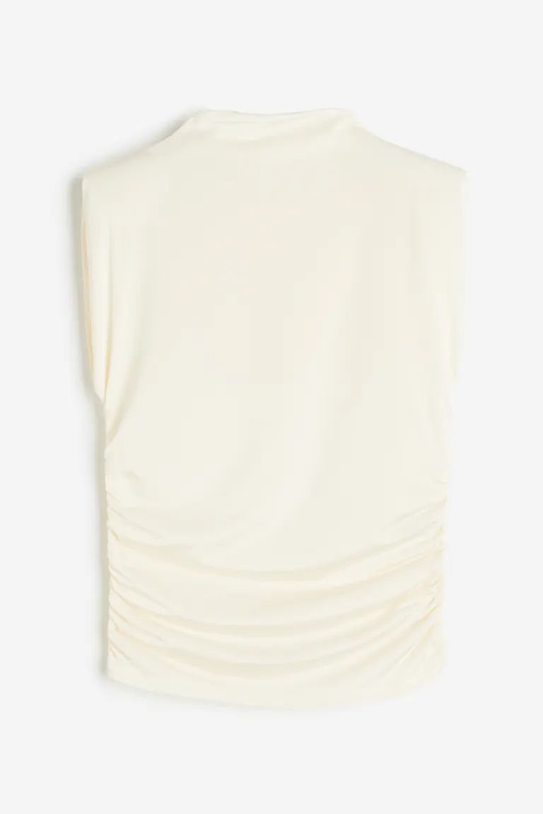 Draped Top with Shoulder Pads | H&M (US)