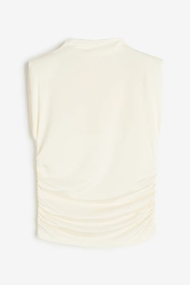 Draped Top with Shoulder Pads | H&M (US + CA)