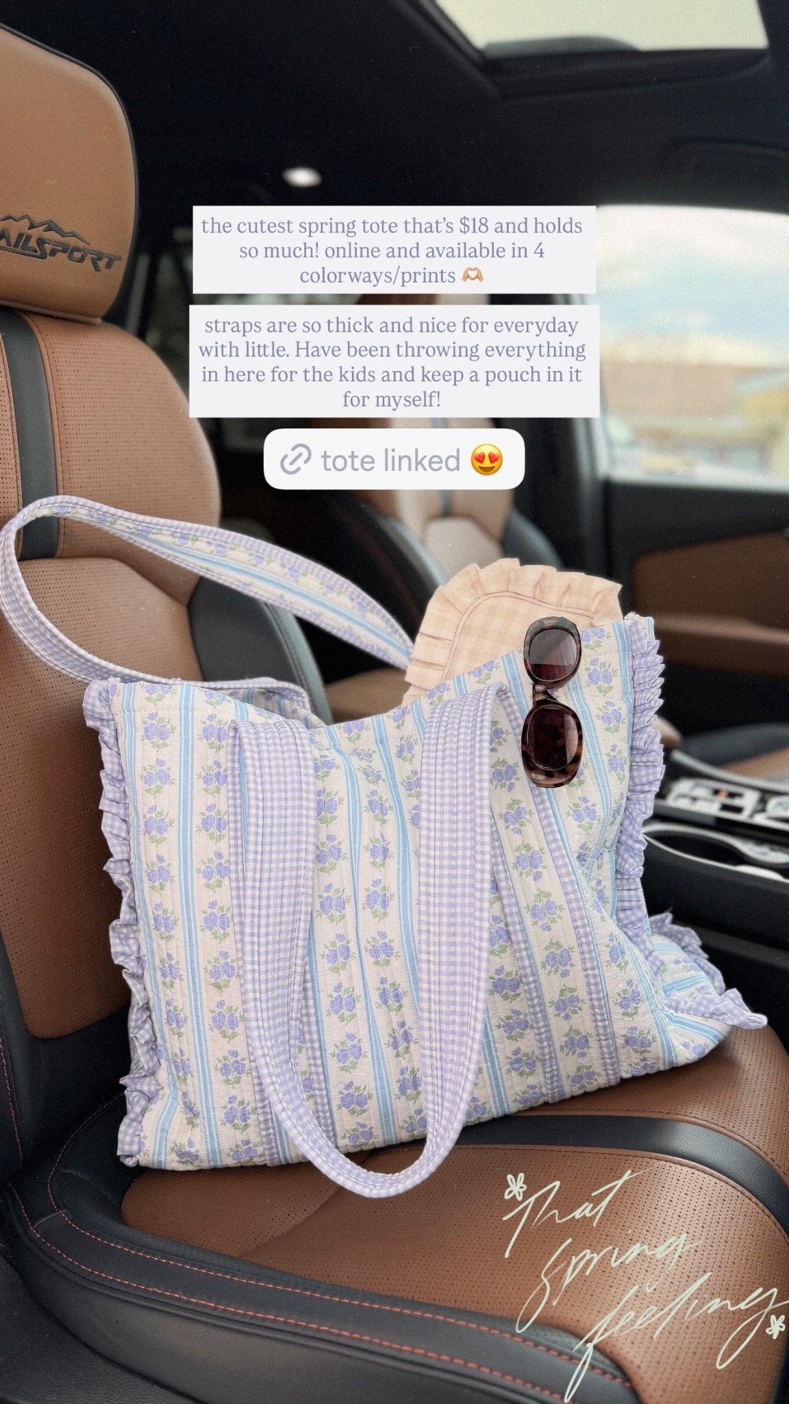 the cutest spring tote that’s $18 and holds so much! online and available in 4 colorways/prints 🫶🏼

straps are so thick and nice for everyday with little. Have been throwing everything in here for the kids and keep a pouch in it for myself! @walmart @shopmy