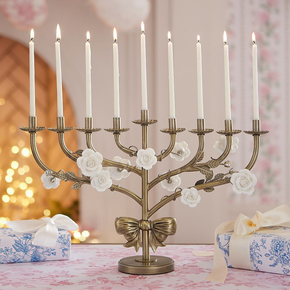 LoveShackFancy Floral Menorah | Pottery Barn Teen