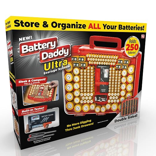 Ontel Battery Daddy Ultra - Battery Organizer Storage Case with Tester, Stores & Protects Up to 2... | Amazon (US)