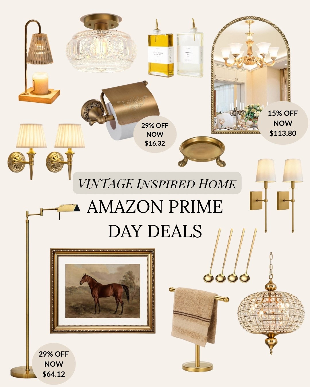 Vintage-Inspired Prime Day Deals | Amazon Home
Curated Prime Day picks for the vintage-style home — brass lighting, crystal flush mounts, luxe bathroom accents & more. #amazonhome #primedaydeals #amazonfinds #vintageinspired #brassaccents #vanitymirror #lighting #sconces

#LTKFindsUnder100 #LTKHome #LTKSaleAlert