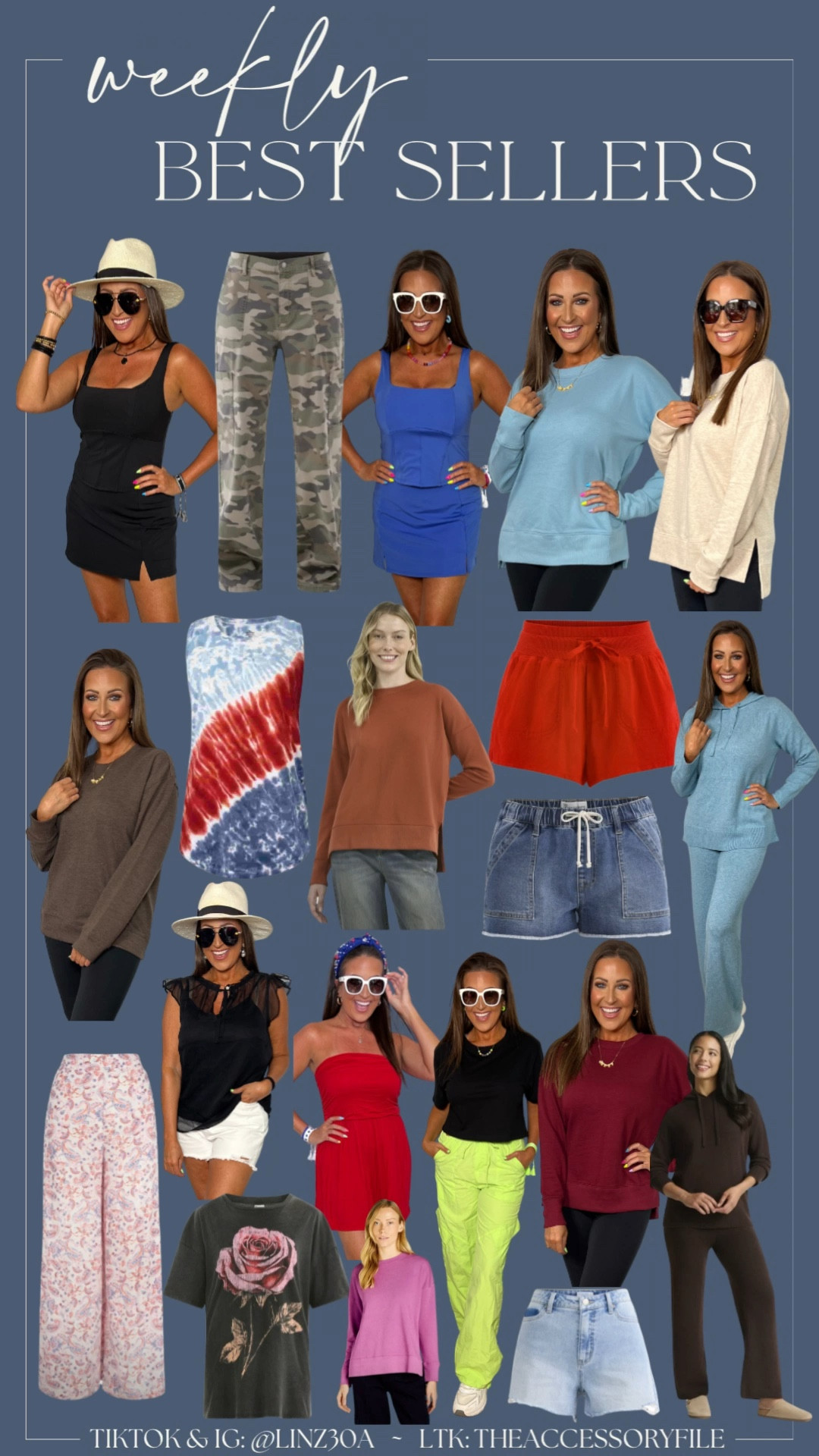 Weekly Best Sellers 

71325, fall fashion, fall outfits, summer fashion, summer outfits, athleisure wear, activewear, pull on denim shorts, distressed denim shorts, tank top, parachute pants,, two-piece set 

#LTKFindsUnder50 #LTKSeasonal #LTKStyleTip