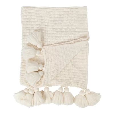 Dorcheer Chunky Ribbed Knit Throw August Grove Color: White | Wayfair North America