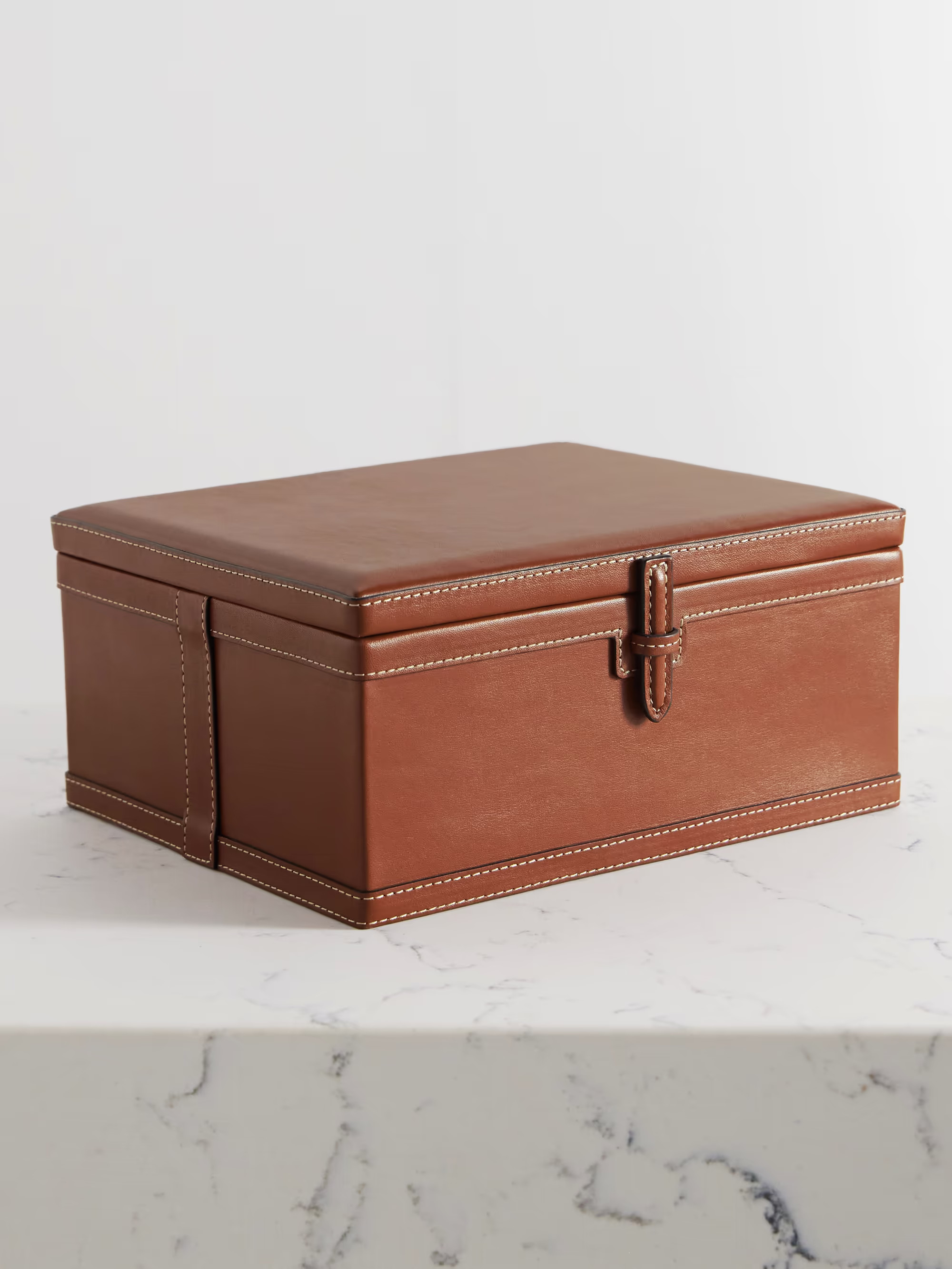 Medium leather trunk box | NET-A-PORTER (US)