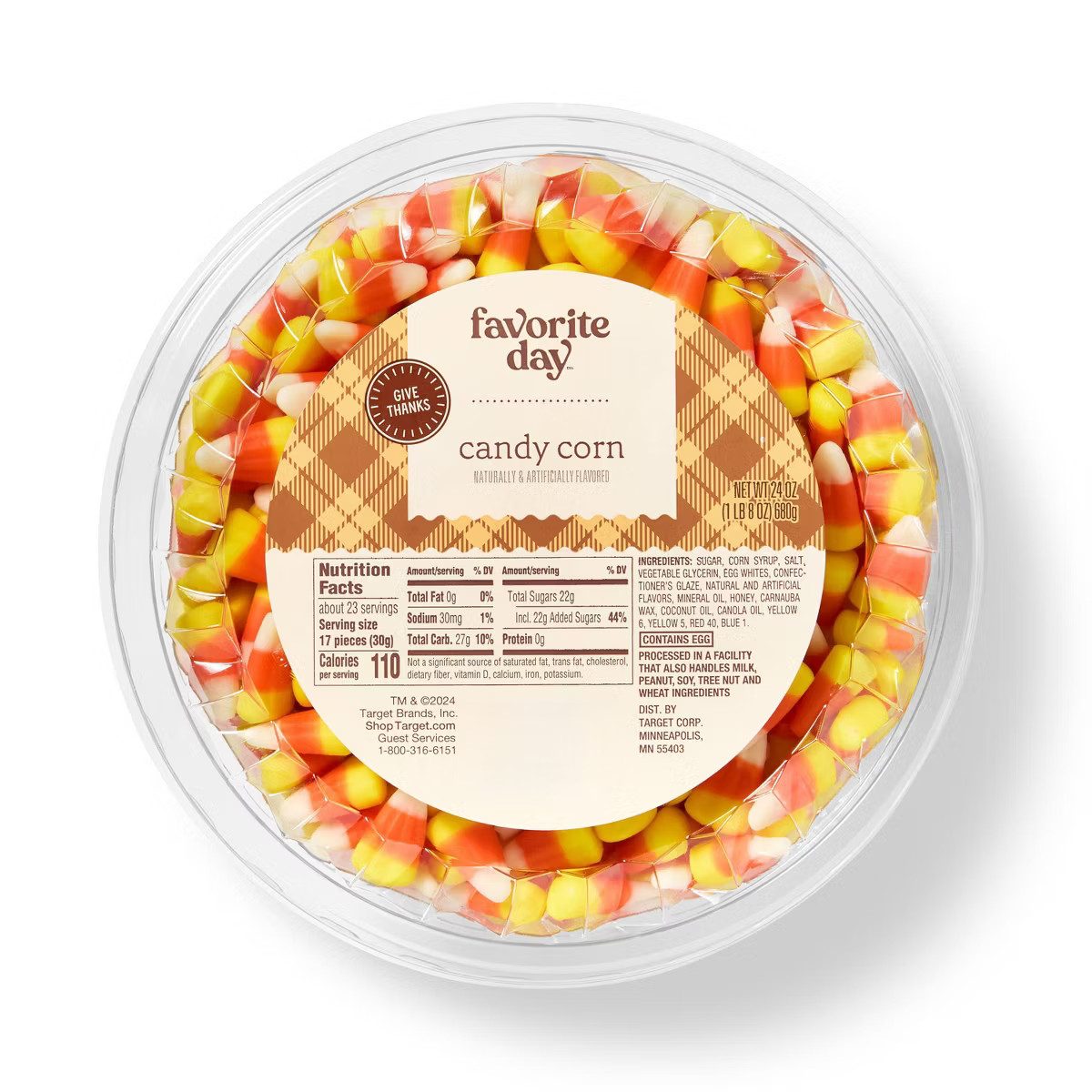 Fall Harvest Candy Corn Tub Halloween Candy - 24oz - Favorite Day™ | Target
