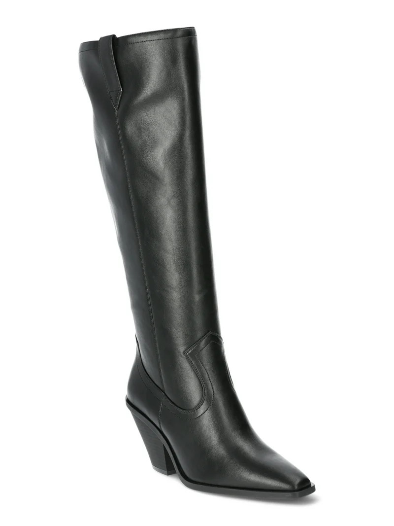 Scoop Women\u2019s Faux Leather Tall Western Boots | Walmart (US)
