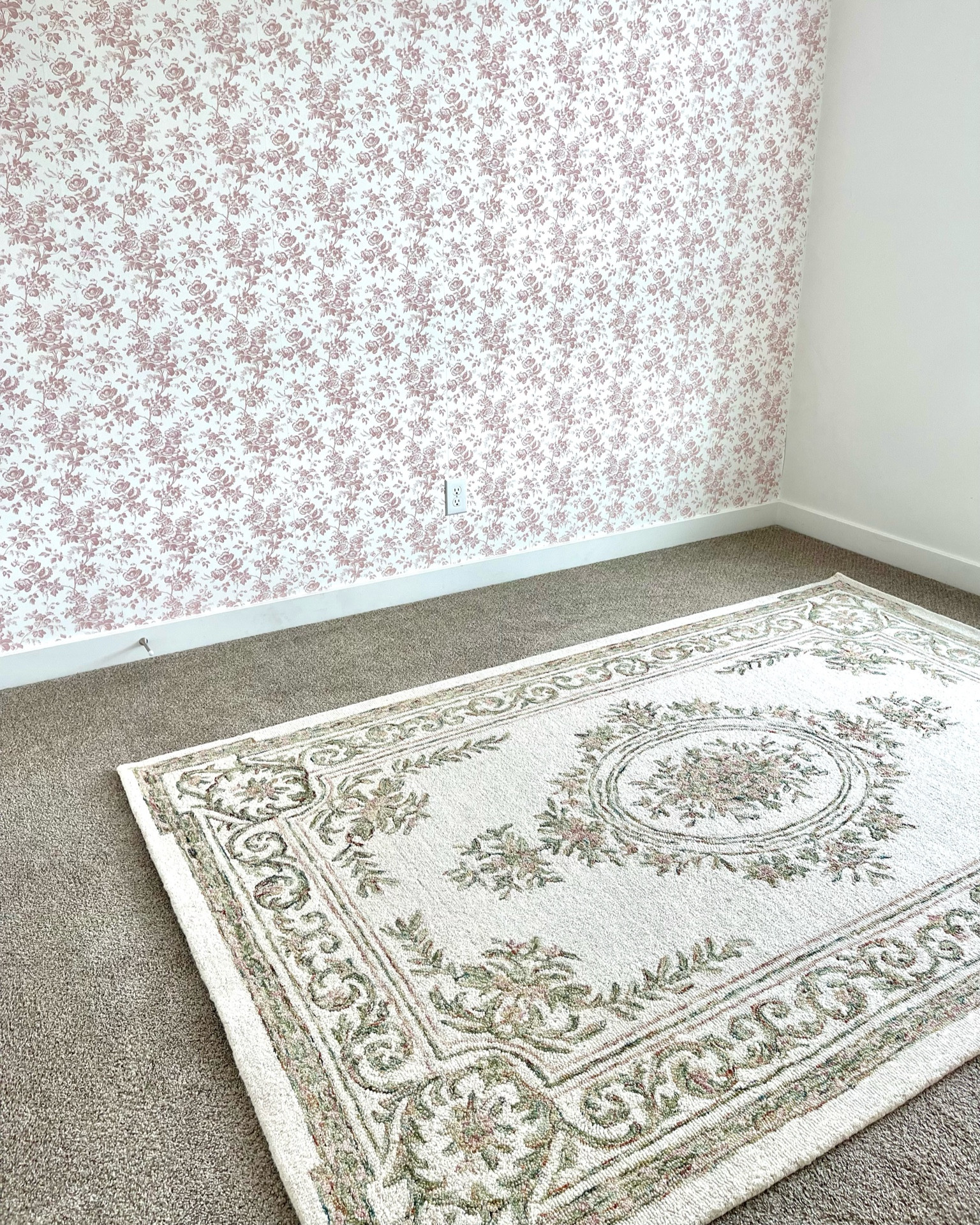 Baby girls nursery wallpaper and rug 

#LTKFamily #LTKHome #LTKBump