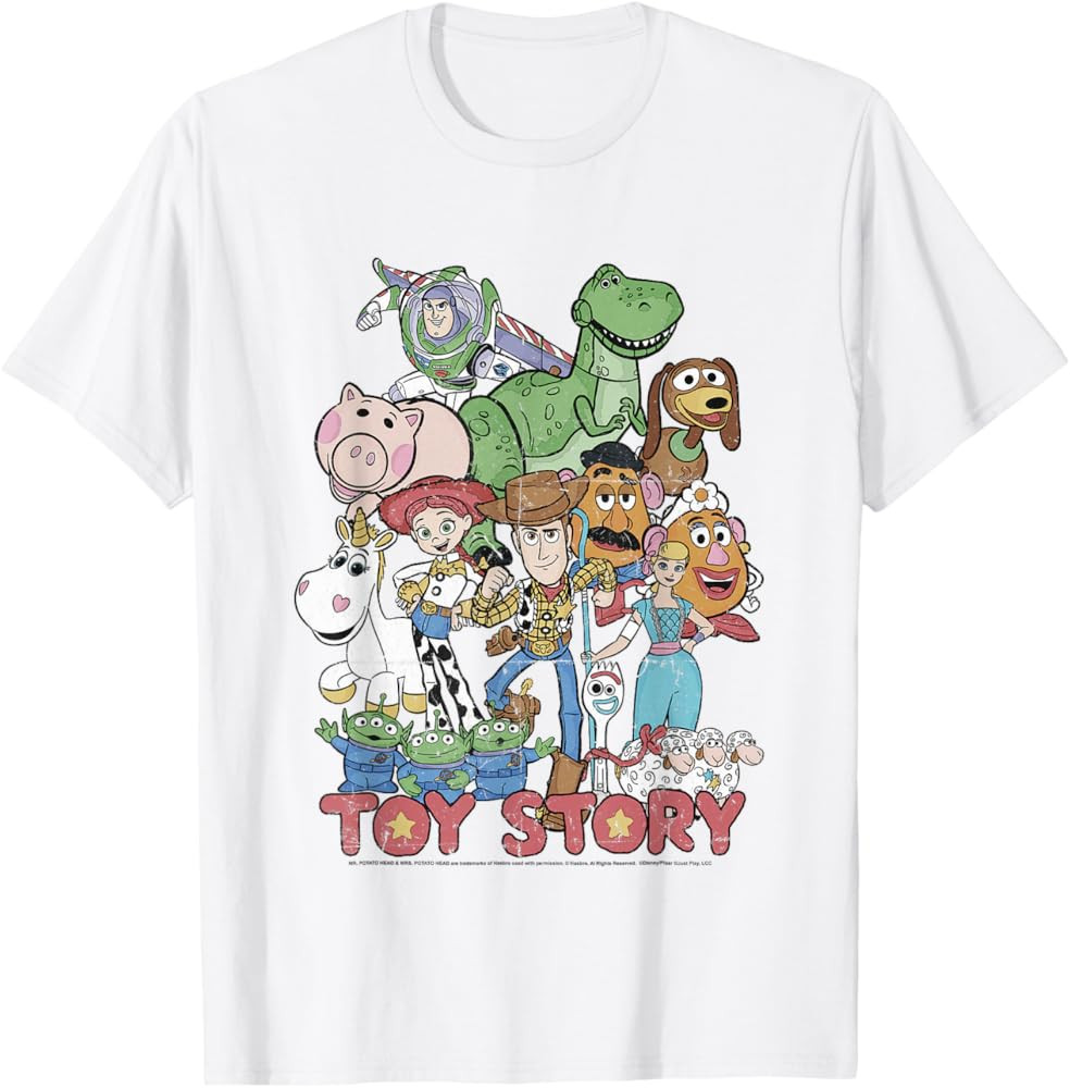 Disney Pixar Toy Story All Stars Distressed Group Shot T-Shirt | Amazon (US)