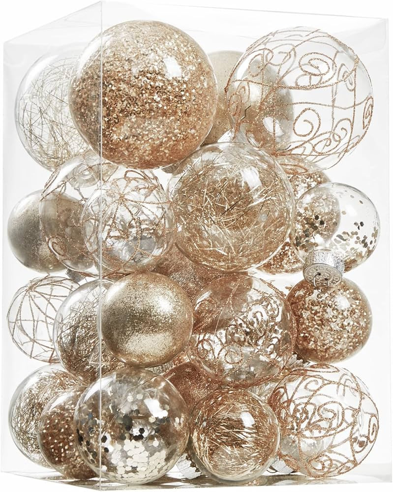 Amazon.com: Wironlst Christmas Ball Ornaments Shatterproof Clear Large Plastic Hanging Ball Decor... | Amazon (US)