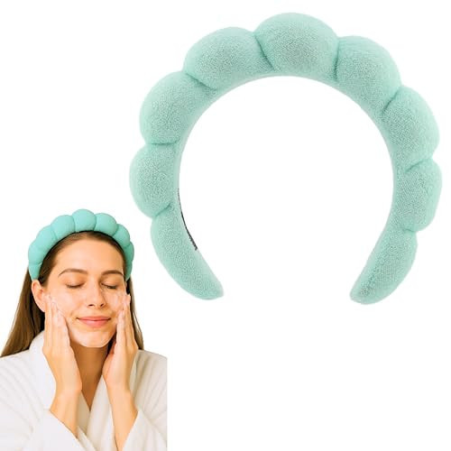 2 ORCHIDS Skincare Headband - Hair Band for Washing Face & Makeup Headband for Women - Terry Cloth Hairband for Spa & Skincare Routines - Perfect for Face Wash & Makeup Application (Light Turquoise) | Amazon (US)