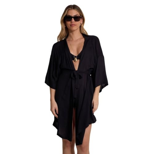Gottex Beach Life Robe Cover-Up - Short Wide Sleeves, Removable Tie Belt, Pairs with Our Satin Shore Beach Pant Cover-Up Black | Amazon (US)