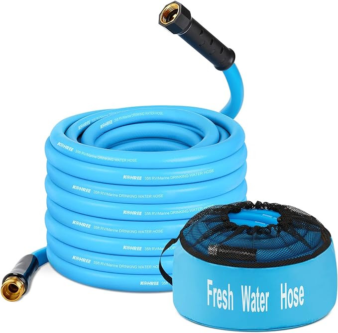 Kohree 35FT RV Water Hose with Storage Bag, 5/8'' Upgraded Drinking Water Hose Leak Free, No Kink... | Amazon (US)